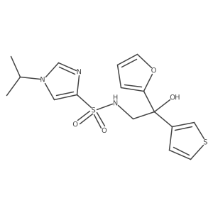 N-(2-(furan-2-yl)-2-hydroxy-2-(thiophen-3-yl)ethyl)-1-isopropyl-1H-imidazole-4-sulfonamide结构式