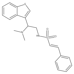 (E)-N-(2-(benzo[b]thiophen-3-yl)-2-(dimethylamino)ethyl)-2-phenylethenesulfonamide Structure