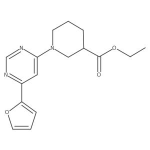 Ethyl 1-[6-(furan-2-yl)pyrimidin-4-yl]piperidine-3-carboxylate Structure