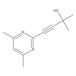 4-(4,6-Dimethylpyrimidin-2-yl)-2-methylbut-3-yn-2-ol结构式