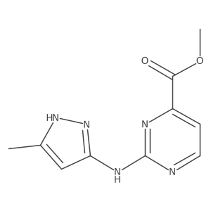 methyl 2-[(3-methyl-1H-pyrazol-5-yl)amino]pyrimidine-4-carboxylate结构式