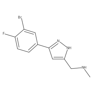{[5-(3-bromo-4-fluorophenyl)-1H-pyrazol-3-yl]methyl}(methyl)amine结构式