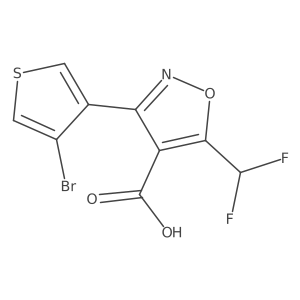 3-(4-Bromothiophen-3-yl)-5-(difluoromethyl)-1,2-oxazole-4-carboxylic acid Structure
