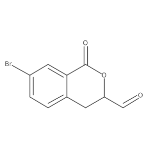 7-bromo-1-oxo-3,4-dihydro-1H-2-benzopyran-3-carbaldehyde结构式
