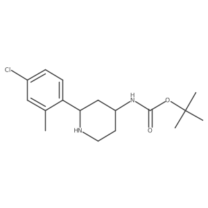 tert-butyl N-[2-(4-chloro-2-methylphenyl)piperidin-4-yl]carbamate Structure