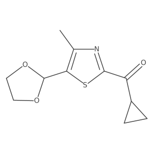 2-Cyclopropanecarbonyl-5-(1,3-dioxolan-2-yl)-4-methyl-1,3-thiazole结构式