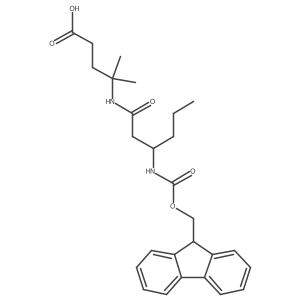 4-[(3R)-3-({[(9H-fluoren-9-yl)methoxy]carbonyl}amino)hexanamido]-4-methylpentanoic acid结构式