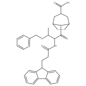 8-[(2R,3S)-3-(benzyloxy)-2-({[(9H-fluoren-9-yl)methoxy]carbonyl}amino)butanoyl]-8-azabicyclo[3.2.1]octane-3-carboxylic acid结构式