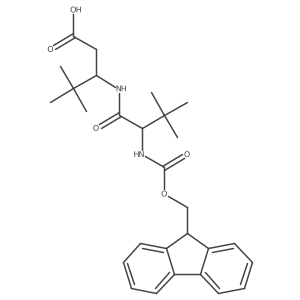 3-[(2R)-2-({[(9H-fluoren-9-yl)methoxy]carbonyl}amino)-3,3-dimethylbutanamido]-4,4-dimethylpentanoic acid结构式