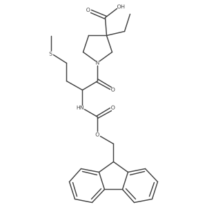 3-ethyl-1-[(2R)-2-({[(9H-fluoren-9-yl)methoxy]carbonyl}amino)-4-(methylsulfanyl)butanoyl]pyrrolidine-3-carboxylic acid Structure
