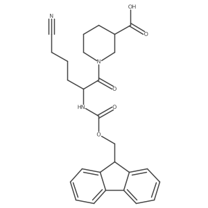 1-[5-cyano-2-({[(9H-fluoren-9-yl)methoxy]carbonyl}amino)pentanoyl]piperidine-3-carboxylic acid Structure