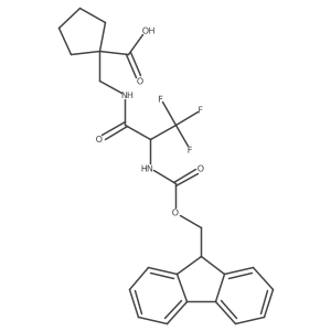 1-{[2-({[(9H-fluoren-9-yl)methoxy]carbonyl}amino)-3,3,3-trifluoropropanamido]methyl}cyclopentane-1-carboxylic acid结构式