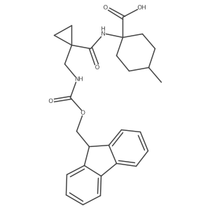1-{1-[({[(9H-fluoren-9-yl)methoxy]carbonyl}amino)methyl]cyclopropaneamido}-4-methylcyclohexane-1-carboxylic acid Structure