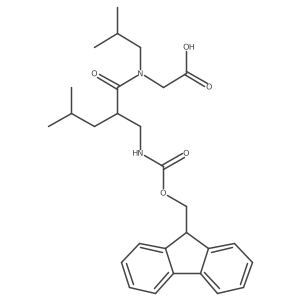 2-{2-[({[(9H-fluoren-9-yl)methoxy]carbonyl}amino)methyl]-4-methyl-N-(2-methylpropyl)pentanamido}acetic acid结构式