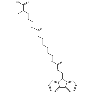 5-[7-({[(9H-fluoren-9-yl)methoxy]carbonyl}amino)heptanamido]-2-methylpentanoic acid Structure