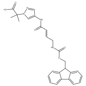 2-{4-[4-({[(9H-fluoren-9-yl)methoxy]carbonyl}amino)but-2-enamido]-1H-pyrazol-1-yl}-2-methylpropanoic acid Structure