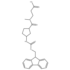 rac-3-{1-[(1R,3S)-3-({[(9H-fluoren-9-yl)methoxy]carbonyl}amino)cyclopentyl]-N-methylformamido}propanoic acid Structure