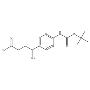 4-Amino-4-(2-{[(tert-butoxy)carbonyl]amino}pyrimidin-5-yl)butanoic acid结构式