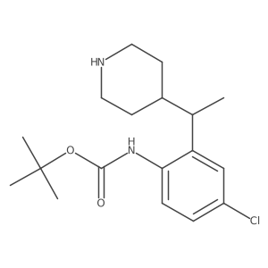 tert-butyl N-{4-chloro-2-[1-(piperidin-4-yl)ethyl]phenyl}carbamate Structure