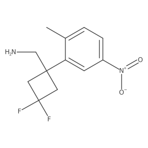 [3,3-Difluoro-1-(2-methyl-5-nitrophenyl)cyclobutyl]methanamine结构式