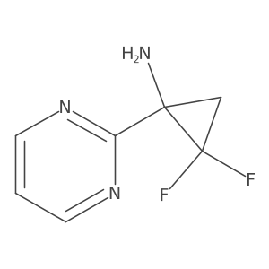2,2-Difluoro-1-(pyrimidin-2-yl)cyclopropan-1-amine结构式