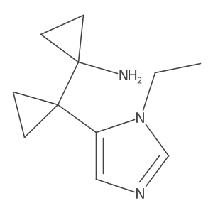 1-[1-(1-ethyl-1H-imidazol-5-yl)cyclopropyl]cyclopropan-1-amine结构式