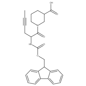 (3R)-1-[2-({[(9H-fluoren-9-yl)methoxy]carbonyl}amino)hex-4-ynoyl]piperidine-3-carboxylic acid结构式