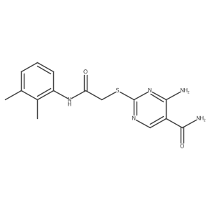 4-Amino-2-((2-((2,3-dimethylphenyl)amino)-2-oxoethyl)thio)pyrimidine-5-carboxamide Structure