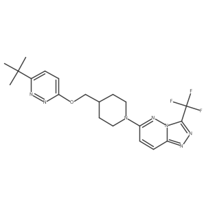 3-Tert-butyl-6-({1-[3-(trifluoromethyl)-[1,2,4]triazolo[4,3-b]pyridazin-6-yl]piperidin-4-yl}methoxy)pyridazine结构式