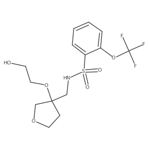 N-((3-(2-hydroxyethoxy)tetrahydrofuran-3-yl)methyl)-2-(trifluoromethoxy)benzenesulfonamide结构式