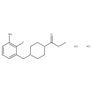 Methyl 4-(3-amino-2-fluorobenzyl)piperazine-1-carboxylate dihydrochloride结构式