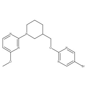 2-(3-{[(5-Bromopyrimidin-2-yl)oxy]methyl}piperidin-1-yl)-4-methoxypyrimidine结构式