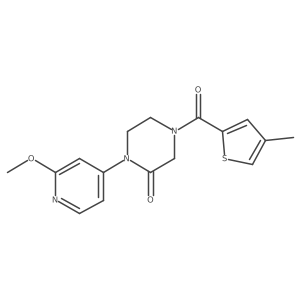 1-(2-Methoxypyridin-4-yl)-4-(4-methylthiophene-2-carbonyl)piperazin-2-one Structure