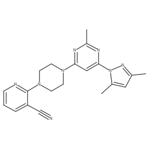 2-{4-[6-(3,5-dimethyl-1H-pyrazol-1-yl)-2-methylpyrimidin-4-yl]piperazin-1-yl}pyridine-3-carbonitrile Structure