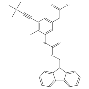 2-[3-({[(9H-fluoren-9-yl)methoxy]carbonyl}amino)-4-methyl-5-[2-(trimethylsilyl)ethynyl]phenyl]acetic acid结构式