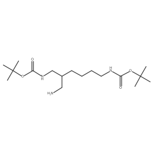 di-tert-Butyl (2-(aminomethyl)hexane-1,6-diyl)dicarbamate结构式