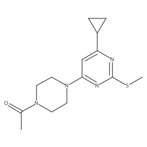 1-{4-[6-Cyclopropyl-2-(methylsulfanyl)pyrimidin-4-yl]piperazin-1-yl}ethan-1-one Structure