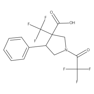 rac-(3R,4S)-4-phenyl-1-(2,2,2-trifluoroacetyl)-3-(trifluoromethyl)pyrrolidine-3-carboxylic acid Structure