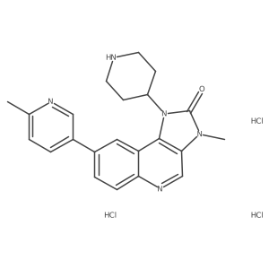 3-methyl-8-(6-methylpyridin-3-yl)-1-(piperidin-4-yl)-1H,2H,3H-imidazo[4,5-c]quinolin-2-one trihydrochloride结构式