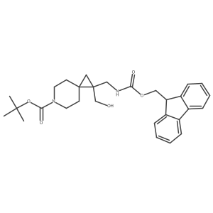 tert-butyl 1-[({[(9H-fluoren-9-yl)methoxy]carbonyl}amino)methyl]-1-(hydroxymethyl)-6-azaspiro[2.5]octane-6-carboxylate Structure