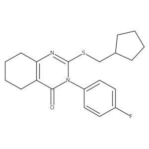 2-[(Cyclopentylmethyl)sulfanyl]-3-(4-fluorophenyl)-3,4,5,6,7,8-hexahydroquinazolin-4-one结构式