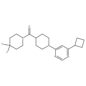 4-Cyclobutyl-6-[4-(4,4-difluoropiperidine-1-carbonyl)piperidin-1-yl]pyrimidine结构式