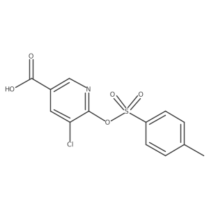 5-Chloro-6-[(4-methylbenzenesulfonyl)oxy]pyridine-3-carboxylic acid结构式
