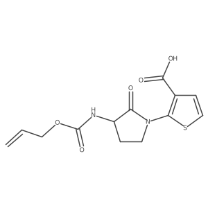 2-(2-Oxo-3-{[(prop-2-en-1-yloxy)carbonyl]amino}pyrrolidin-1-yl)thiophene-3-carboxylic acid结构式