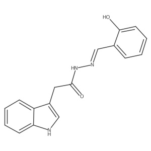 N-[(E)-(2-hydroxyphenyl)methylideneamino]-2-(1H-indol-3-yl)acetamide结构式