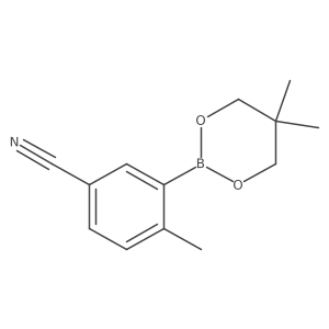 3-(5,5-Dimethyl-1,3,2-dioxaborinan-2-yl)-4-methylbenzonitrile Structure