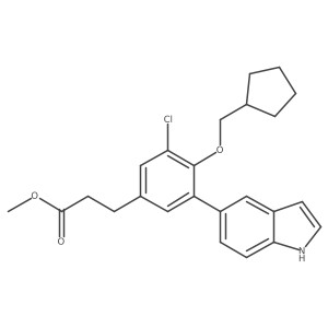 Methyl 3-(3-chloro-4-(cyclopentylmethoxy)-5-(1H-indol-5-yl)phenyl)propanoate Structure