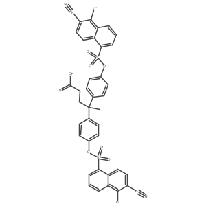 4-(((6-Diazo-5,6-dihydro-5-oxo-1-naphthyl)sulphonyl)oxy)-gamma-(4-(((6-diazo-5,6-dihydro-5-oxo-1-naphthyl)sulphonyl)oxy)phenyl)-gamma-methylbenzenebutyric acid结构式