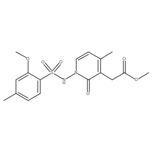 [1-(2-Methoxy-4-methylbenzenesulfonylamino)-4-methyl-2-oxo-1,2-dihydropyridin-3-yl]acetic acid methyl ester结构式