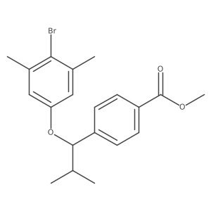 4-[1-(4-Bromo-3,5-dimethyl-phenoxy)-2-methyl-propyl]-benzoic acid methyl ester结构式